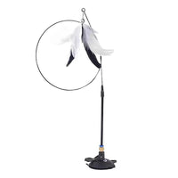 Interactive Suction Cup Cat Toy with Feather and Bell for Kitten Self-Play