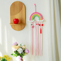 Rainbow Hair Clip Storage Belt Wall Hanging Tassel Hairpin Organizer for Girls Room Decor Nordic Style Ornament