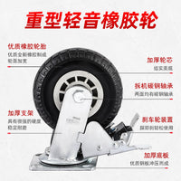 Heavy Duty Swivel Caster Wheels with Brake, Silent Rubber Casters for Carts and Trolleys