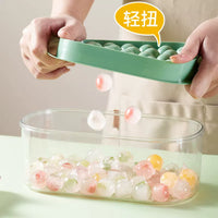 Ice Cube Tray with Lid and Storage Bin, Press-Type Large Capacity Ice Ball Maker for Home Refrigerator