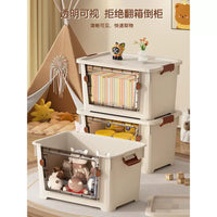 Front-Opening Storage Box with Lid for Toys, Snacks, and Home Organization