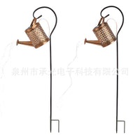 Solar LED Watering Can Garden Light with Shepherd Hook, Outdoor Decorative Landscape Lamp