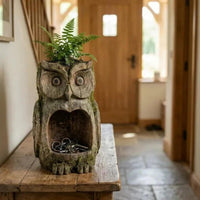 Rustic Owl Bird Feeder & Planter for Garden Decor