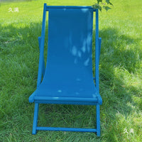Portable Folding Beach Chair with Wooden Frame and Canvas Seat for Outdoor Relaxation
