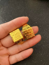 Exaggerated Gold Tone Adjustable Ring with Faux Gemstone for Festival Costume