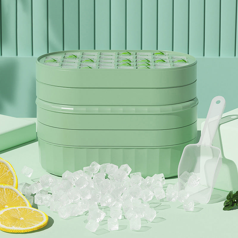 Large Capacity Ice Cube Tray with Lid and Storage Box, Silicone Ice Maker Mold for Refrigerator, Household Ice Cube Artifact