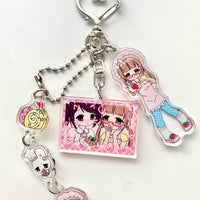 Acrylic Keychain Pendant for Bags, Phones, and DIY Crafts - Y2K Style Character Design