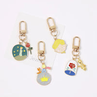 The Little Prince Rose Crown Alloy Keychain Pendant for Bags and Cars