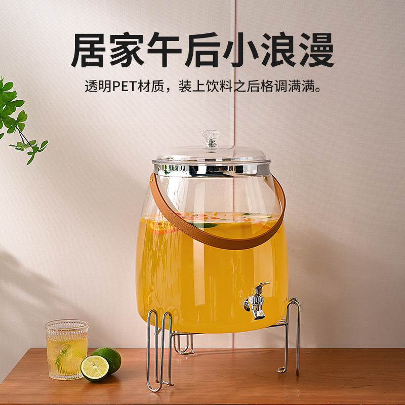 PET Refrigerator Cold Water Dispenser with Faucet for Outdoor Camping Fruit Flower Tea Cold Brew Iced Tea Home Use