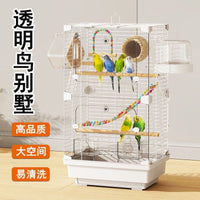 Portable Parrot Bird Cage Transparent Ecological Villa Large Breeding Cage for Cockatiel Budgie Myna