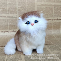 Realistic Meowing Cat Plush Toy for Kids, Pretend Play Animal Doll