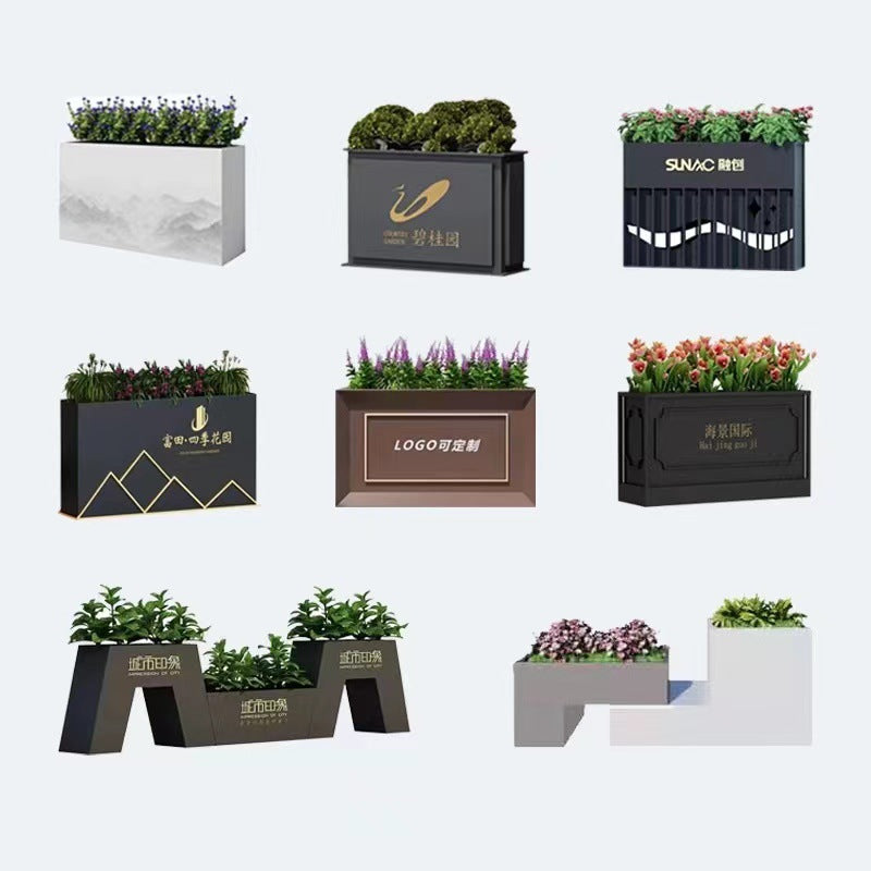 Outdoor Stainless Steel Planter Box for Balcony & Commercial Landscaping