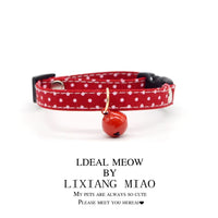 Pet Collar with Bell, Lightweight Fabric, Adjustable for Cats and Small Dogs