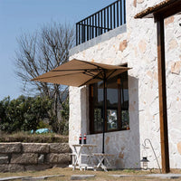 Half-Round Wall-Mounted Patio Umbrella with Adjustable Height and UV Protection