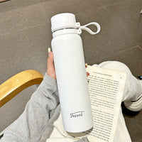 Minimalist Large Capacity Insulated Water Bottle with Tea Infuser for Men and Women, Stainless Steel Portable Travel Mug for Students and Sports