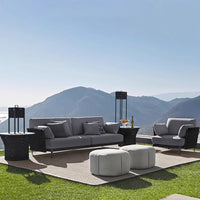 Outdoor Rattan Sofa Set with Table for Patio Garden Balcony Villa