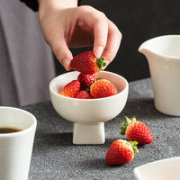 Ceramic Breakfast Cup and Saucer Set with Coffee Pot and Sauce Jug for Hotel and Restaurant