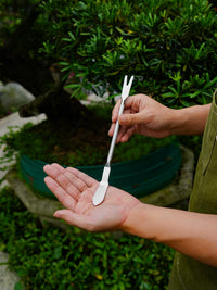 Miniature Bonsai Soil Rake and Tamper Tool for Gardening and Potting