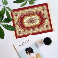 Ethnic Tassel Mouse Pad, Vintage Persian Carpet Design, Bohemian Arabian Style