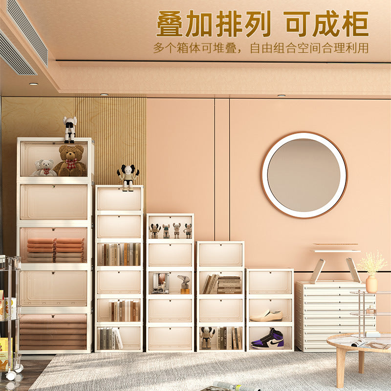 Foldable Outdoor Camping Storage Cabinet with Multiple Tiers, Easy Assembly Plastic Organizer for Home, Toys, and Snacks