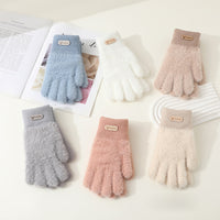 Winter Warm Knitted Full Finger Gloves for Outdoor Cycling and Students