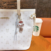 Ins Style Embossed Acrylic Coffee Keychain Bag Charm