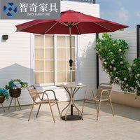 Outdoor Aluminum Alloy Bistro Set with Umbrella for Patio Garden Balcony