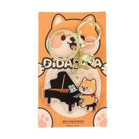 Shiba Inu Playing Instrument Keychain Cartoon Acrylic Piano Guitar Guzheng Student Couple Backpack Charm