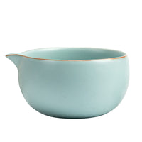 Ru Kiln Crackle Glaze Matcha Bowl Set with Spout and Whisk