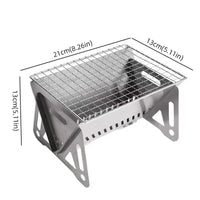 Portable Stainless Steel Folding BBQ Grill for Outdoor Camping and Picnics, Mini Detachable Charcoal Grill