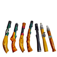 Solid Wood Ice Fishing Rod with Flat Tip and Large Guides, Portable Winter Fishing Pole