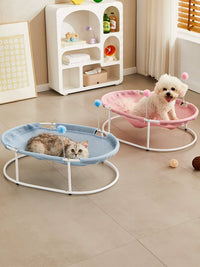 Elevated Cat Hammock Bed for All Seasons - Breathable Pet Tent & Lounger