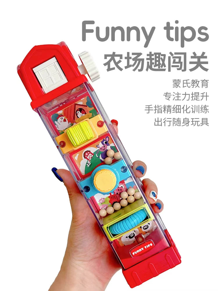Montessori Farm Adventure Cause-and-Effect Busy Board for Toddlers, Educational Sensory Toy for Boys and Girls