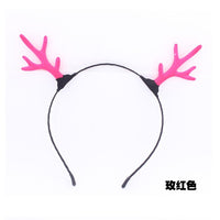 Christmas Reindeer Antler Headband Plush Dog Ear Hairband for Festivals and Parties