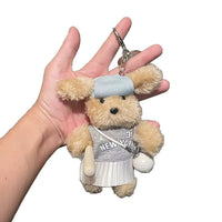 Korean Plush Bear Keychain Backpack Charm