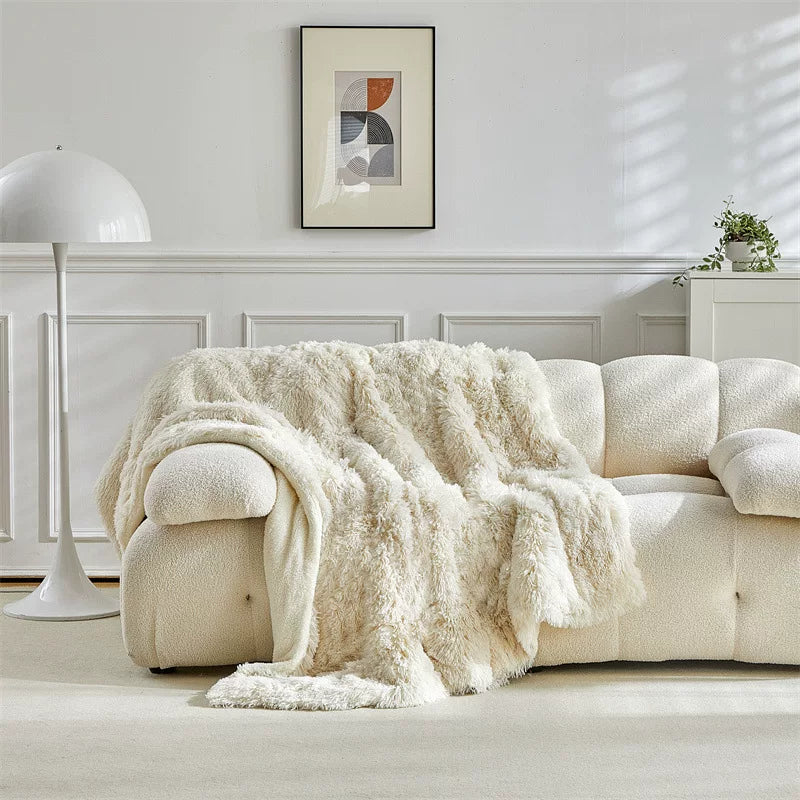 Double-Layer Mink Fleece Lambswool Blanket Coral Flannel Sofa Throw