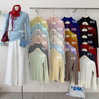 Women's Rabbit Down Blend High-Neck Slim Fit Knit Base Layer Sweater