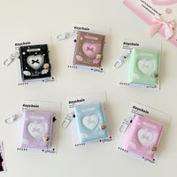 Mini Bowknot Heart Photo Album Keychain for 2-inch Photos & Photocards