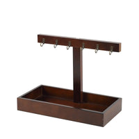 Wooden Entryway Key Holder with Storage Tray for Jewelry and Small Items