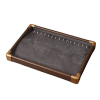 Vintage Wood Grain Jewelry Display Tray for Necklaces, Bracelets, and Pendants