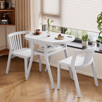 Solid Wood Balcony Bistro Set, Small Dining Table and Chairs, 3-Piece Combination for Home Leisure and Tea, Compact Space, Foldable