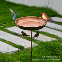 Decorative Metal Bird Bath Feeder for Garden and Yard