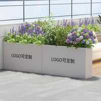 Outdoor Planter Box Large Flower Pot Balcony Planting Container for Patio Garden Terrace