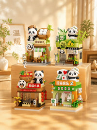 Panda Building Block Miniature House DIY Assembly Model Kit for Kids