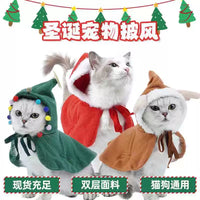 Christmas Pet Cloak Double-Layer Fleece Warm Costume for Small Dogs & Cats