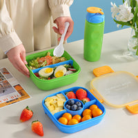 Microwaveable Lunch Box Set with Water Bottle and Utensils for Office, School, and Kids