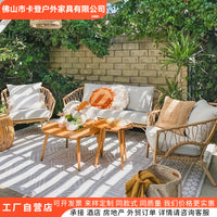 Outdoor Balcony Bistro Set with Coffee Table and Chairs, Small Space Patio Furniture