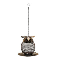 Outdoor Iron Owl Hummingbird Feeder for Garden Patio