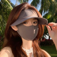 Ice Silk Breathable Sun Protection Face Mask with Brim and Neck Guard for Summer UV Protection