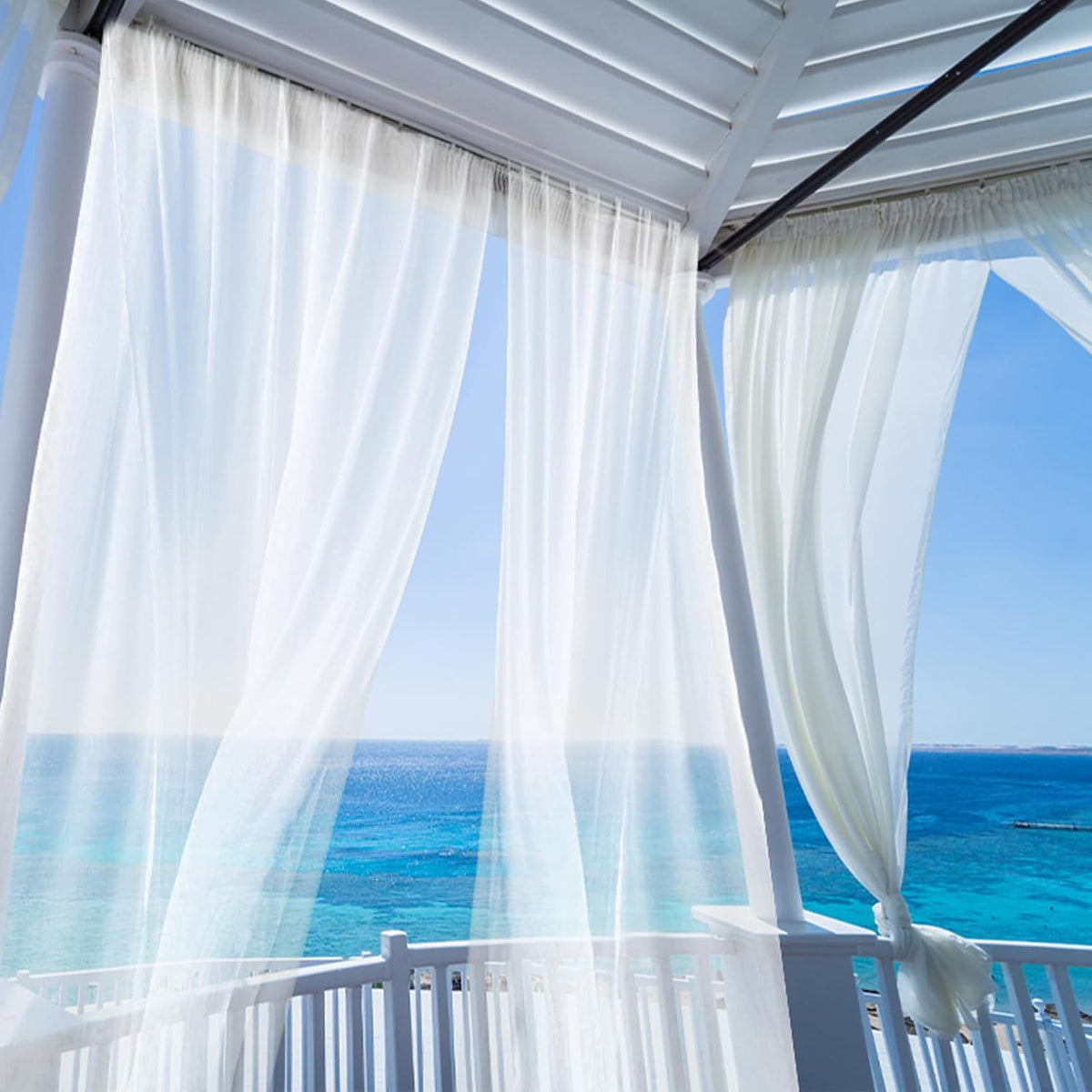 Outdoor Patio Gazebo Mosquito Netting with Rod Pocket for Insect Protection and Airflow